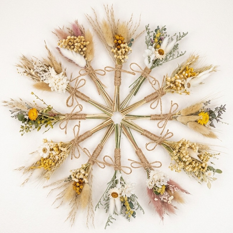Dried Flower Bunch - Mini Dried Flower Bouquet Natural Preserved