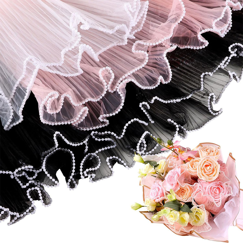 Florist Flower Supply - 28cmX3.8Yds Flower Wrapping Paper Pearl Wave