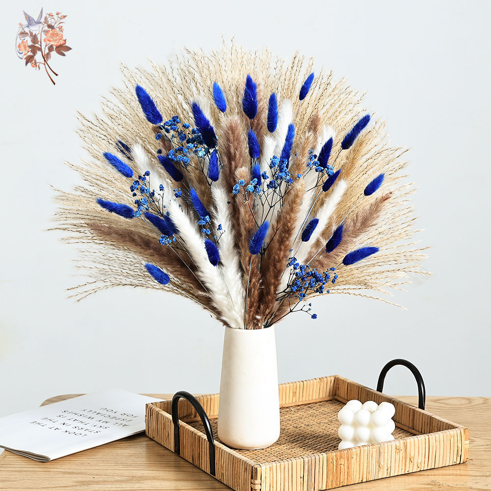 70 Stem Blue Fluffly Rabbit Ta - огляд і ціна Dried Flower Bunch