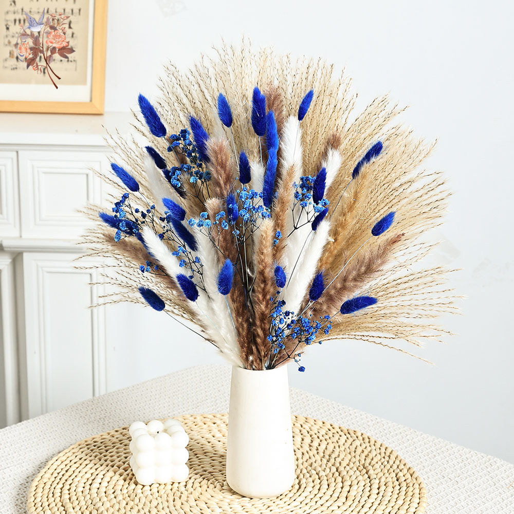 70 Stem Blue Fluffly Rabbit Ta - огляд і ціна Dried Flower Bunch