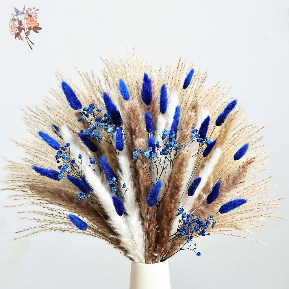 70 Stem Blue Fluffly Rabbit Ta - огляд і ціна Dried Flower Bunch