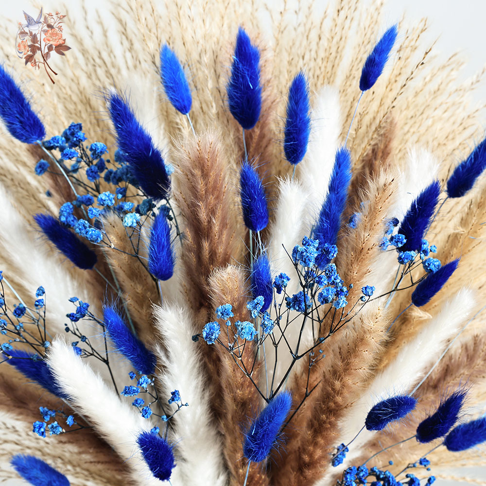 70 Stem Blue Fluffly Rabbit Ta - огляд і ціна Dried Flower Bunch