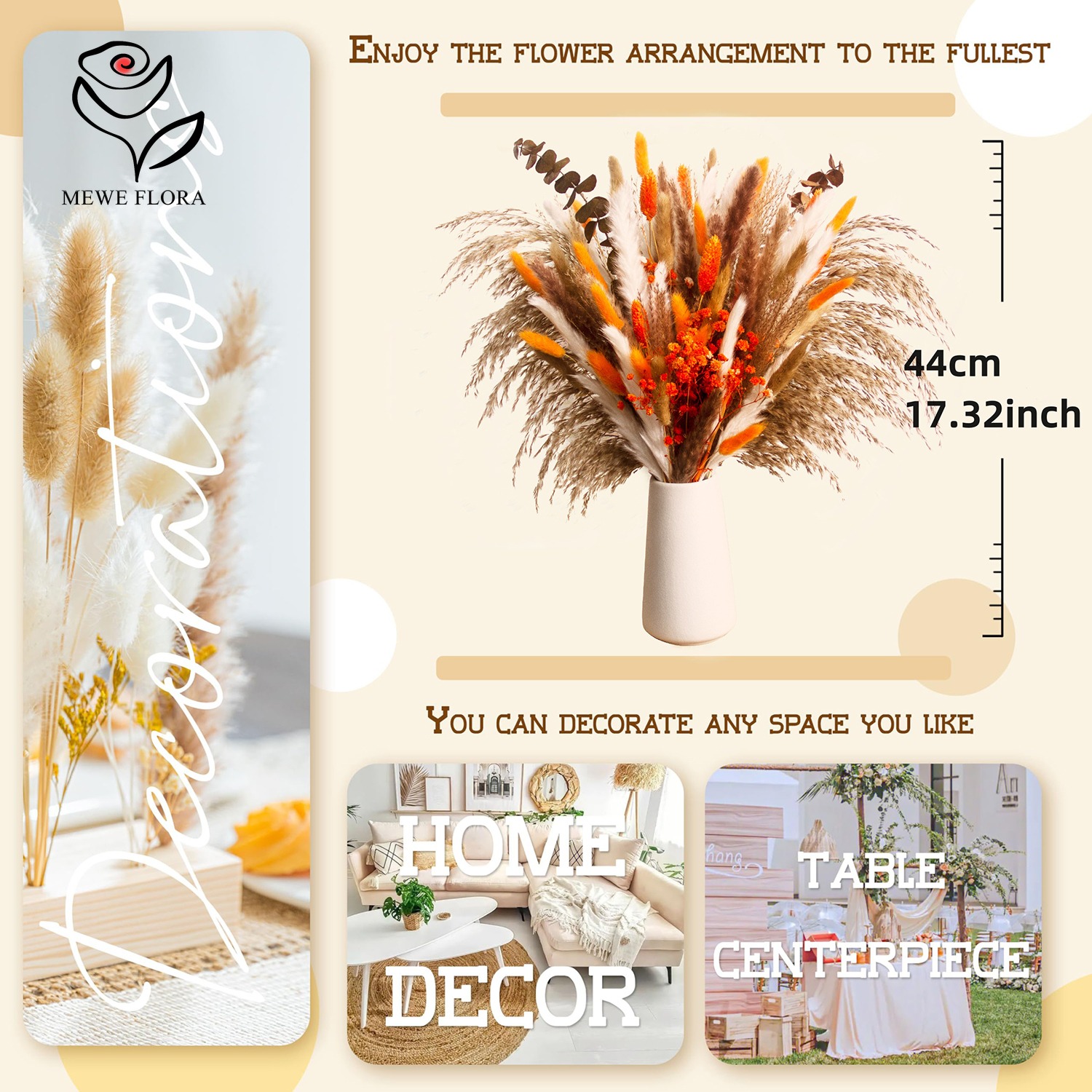 Dried Natural Flowers Pampas B - огляд і ціна Dried Flower Bunch